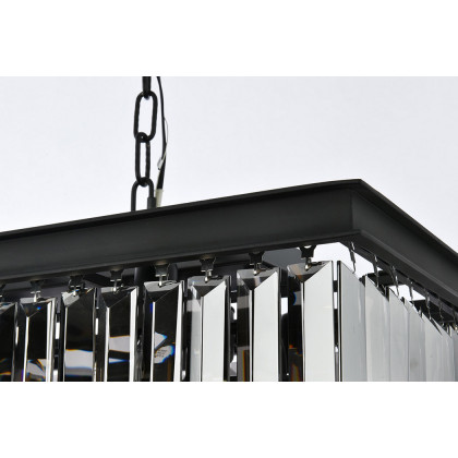 Elegant Urban Classic Chandelier - Matte Black/Silver, L 40" (1232D40MB-SS-RC)