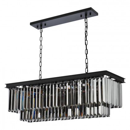Elegant Urban Classic Chandelier - Matte Black/Silver, L 40" (1232D40MB-SS-RC)