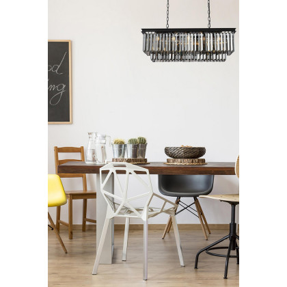 Elegant Urban Classic Chandelier - Matte Black/Silver, L 40" (1232D40MB-SS-RC)