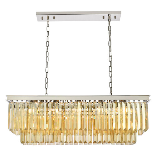 Elegant Urban Classic Chandelier - Polished Nickel/Gold, L 40" (1232D40PN-GT-RC)
