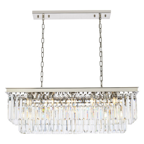 Elegant Urban Classic Chandelier - Polished Nickel, L 40" (1232D40PN-RC)