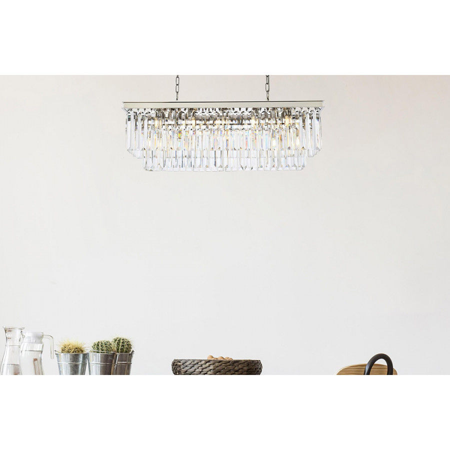 Elegant Urban Classic Chandelier - Polished Nickel, L 40" (1232D40PN-RC)
