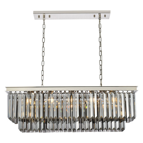 Elegant Urban Classic Chandelier - Polished Nickel/Silver, L 40" (1232D40PN-SS-RC)