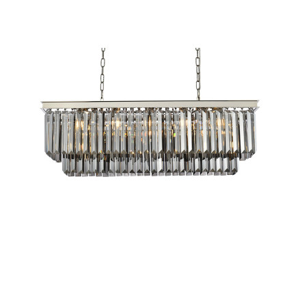 Elegant Urban Classic Chandelier - Polished Nickel/Silver, L 40" (1232D40PN-SS-RC)