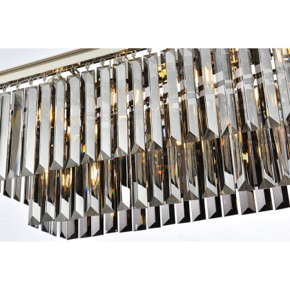 Elegant Urban Classic Chandelier - Polished Nickel/Silver, L 40" (1232D40PN-SS-RC)