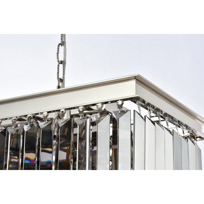 Elegant Urban Classic Chandelier - Polished Nickel/Silver, L 40" (1232D40PN-SS-RC)