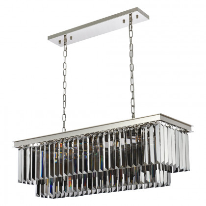Elegant Urban Classic Chandelier - Polished Nickel/Silver, L 40" (1232D40PN-SS-RC)