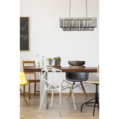 Elegant Urban Classic Chandelier - Polished Nickel/Silver, L 40" (1232D40PN-SS-RC)
