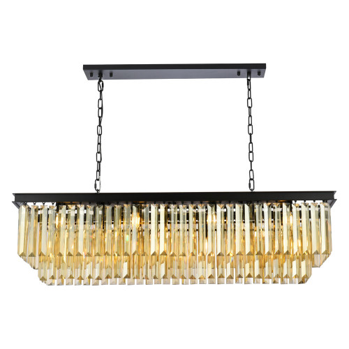 Elegant Urban Classic Chandelier - Matte Black/Gold, L 50" (1232D50MB-GT-RC)