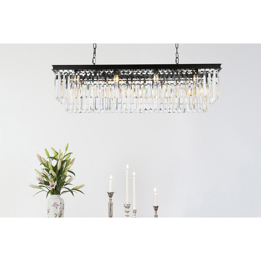 Elegant Urban Classic Chandelier - Matte Black, L 50" (1232D50MB-RC)