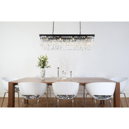 Elegant Urban Classic Chandelier - Matte Black, L 50" (1232D50MB-RC)