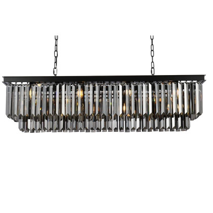 Elegant Urban Classic Chandelier - Matte Black/Silver, L 50" (1232D50MB-SS-RC)