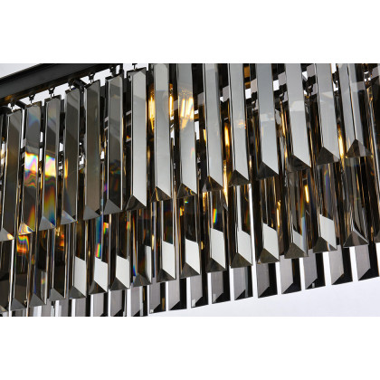 Elegant Urban Classic Chandelier - Matte Black/Silver, L 50" (1232D50MB-SS-RC)
