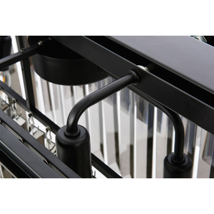 Elegant Urban Classic Chandelier - Matte Black/Silver, L 50" (1232D50MB-SS-RC)