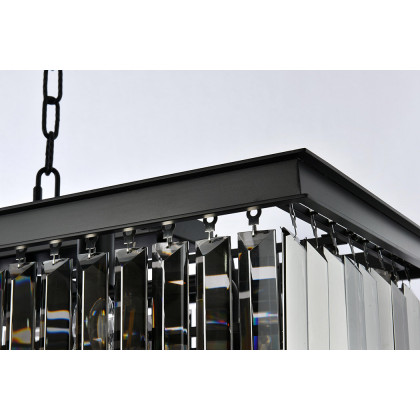 Elegant Urban Classic Chandelier - Matte Black/Silver, L 50" (1232D50MB-SS-RC)