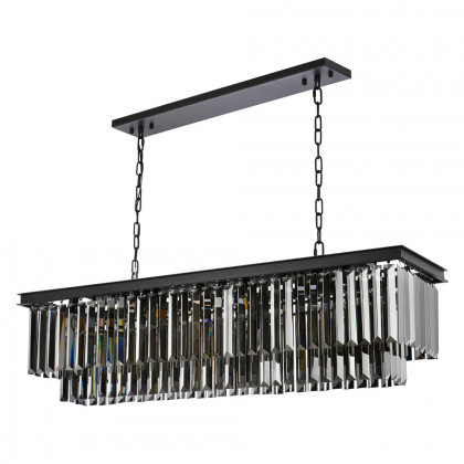Elegant Urban Classic Chandelier - Matte Black/Silver, L 50" (1232D50MB-SS-RC)
