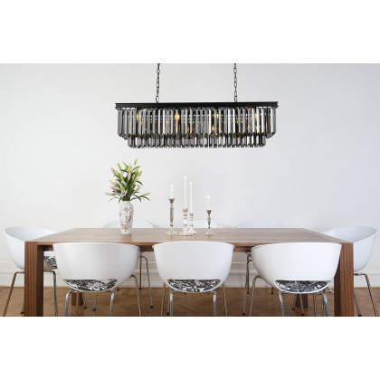 Elegant Urban Classic Chandelier - Matte Black/Silver, L 50" (1232D50MB-SS-RC)
