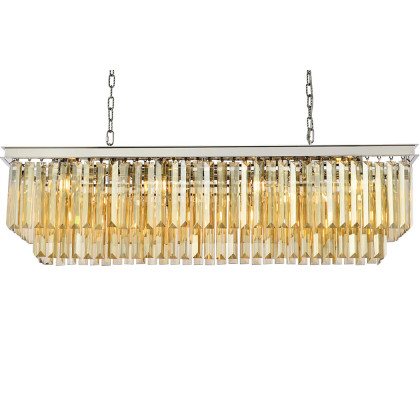 Elegant Urban Classic Chandelier - Polished Nickel/Gold, L 50" (1232D50PN-GT-RC)
