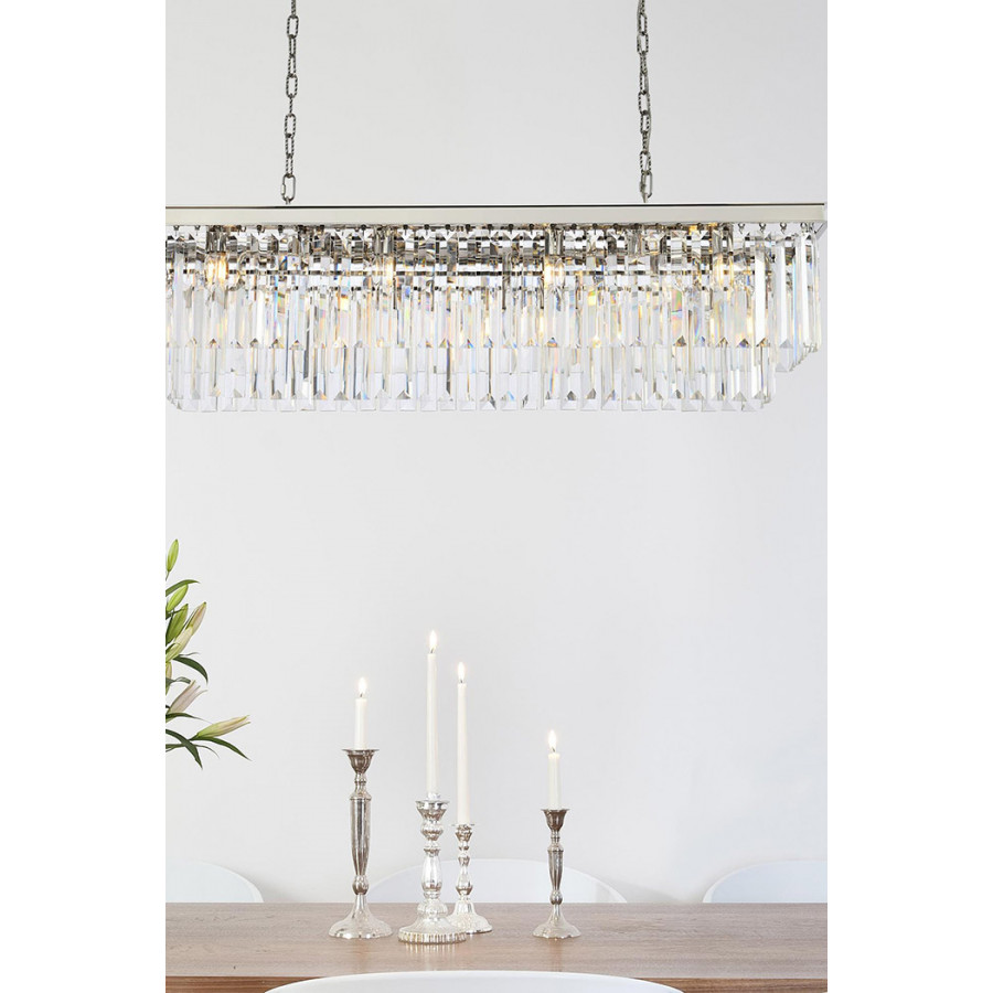 Elegant Urban Classic Chandelier - Polished Nickel, L 50" (1232D50PN-RC)