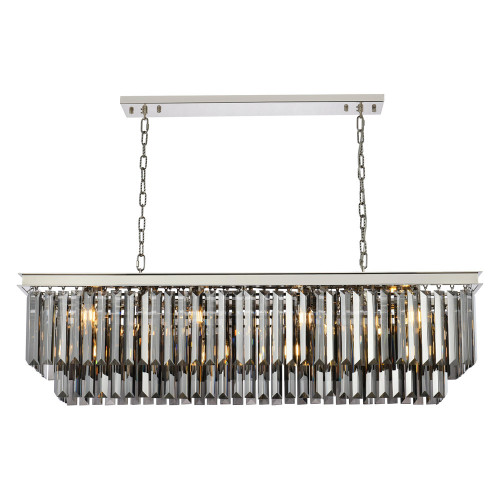 Elegant Urban Classic Chandelier - Polished Nickel/Silver, L 50" (1232D50PN-SS-RC)