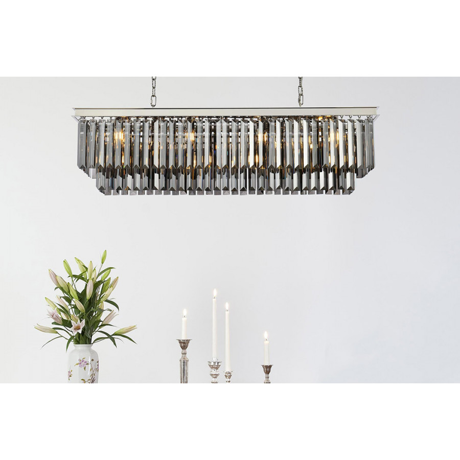 Elegant Urban Classic Chandelier - Polished Nickel/Silver, L 50" (1232D50PN-SS-RC)