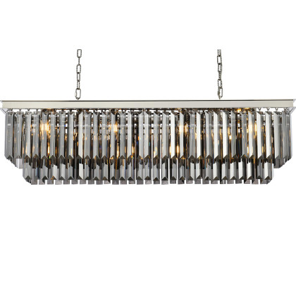 Elegant Urban Classic Chandelier - Polished Nickel/Silver, L 50" (1232D50PN-SS-RC)
