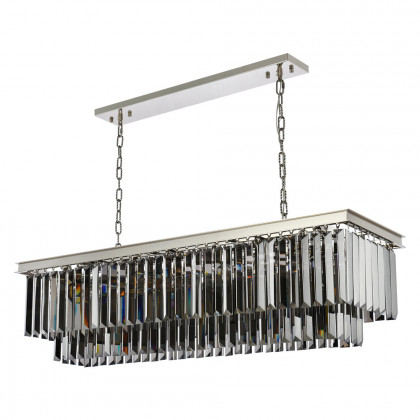 Elegant Urban Classic Chandelier - Polished Nickel/Silver, L 50" (1232D50PN-SS-RC)