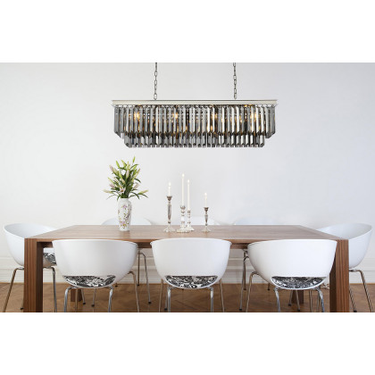 Elegant Urban Classic Chandelier - Polished Nickel/Silver, L 50" (1232D50PN-SS-RC)
