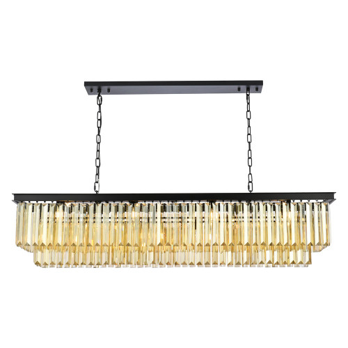 Elegant Urban Classic Chandelier - Matte Black/Gold, L 60" (1232D60MB-GT-RC)