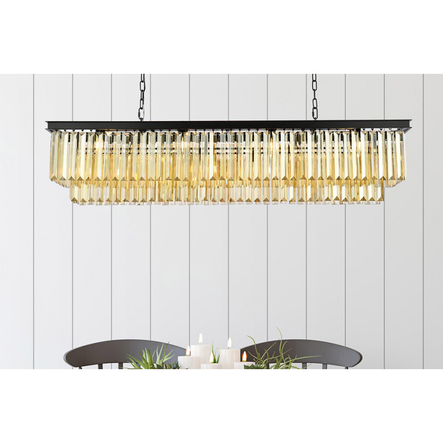 Elegant Urban Classic Chandelier - Matte Black/Gold, L 60" (1232D60MB-GT-RC)