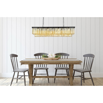 Elegant Urban Classic Chandelier - Matte Black/Gold, L 60" (1232D60MB-GT-RC)