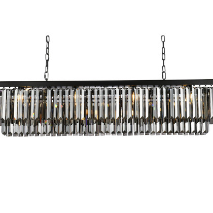 Elegant Urban Classic Chandelier - Matte Black/Silver, L 60" (1232D60MB-SS-RC)