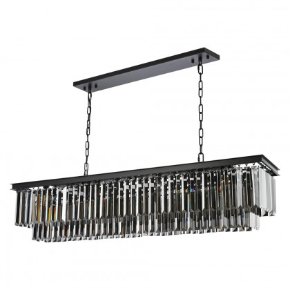 Elegant Urban Classic Chandelier - Matte Black/Silver, L 60" (1232D60MB-SS-RC)