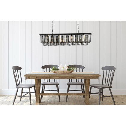 Elegant Urban Classic Chandelier - Matte Black/Silver, L 60" (1232D60MB-SS-RC)