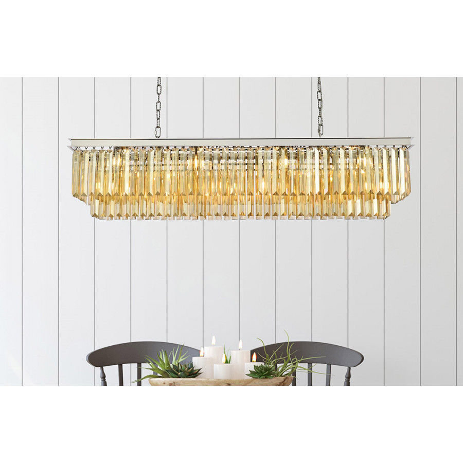 Elegant Urban Classic Chandelier - Polished Nickel/Gold, L 60" (1232D60PN-GT-RC)