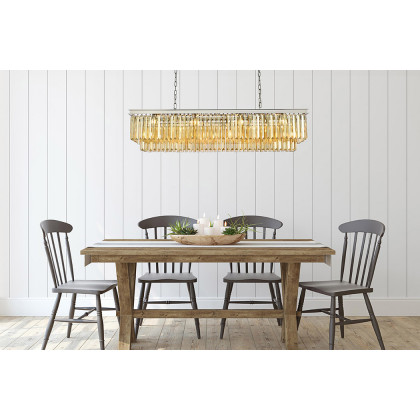 Elegant Urban Classic Chandelier - Polished Nickel/Gold, L 60" (1232D60PN-GT-RC)