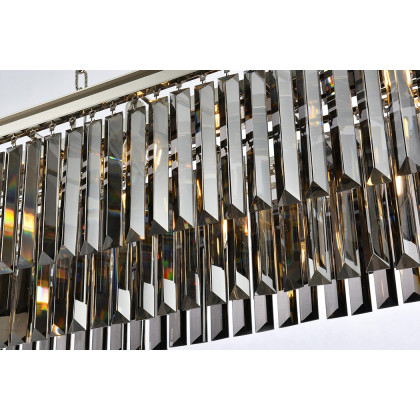 Elegant Urban Classic Chandelier - Polished Nickel/Silver, L 60" (1232D60PN-SS-RC)