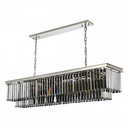 Elegant Urban Classic Chandelier - Polished Nickel/Silver, L 60" (1232D60PN-SS-RC)