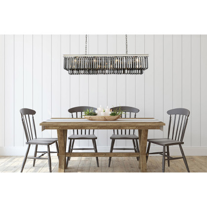 Elegant Urban Classic Chandelier - Polished Nickel/Silver, L 60" (1232D60PN-SS-RC)