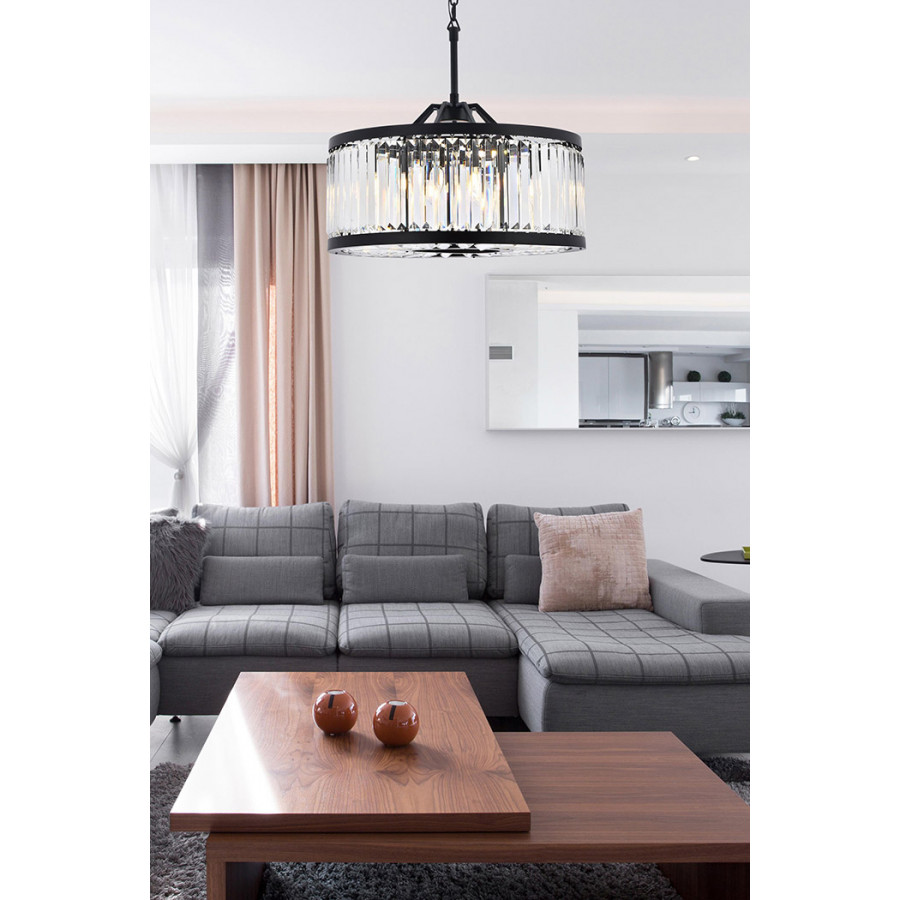 Elegant Urban Classic Chandelier - Matte Black, L 28" (1233D28MB-RC)
