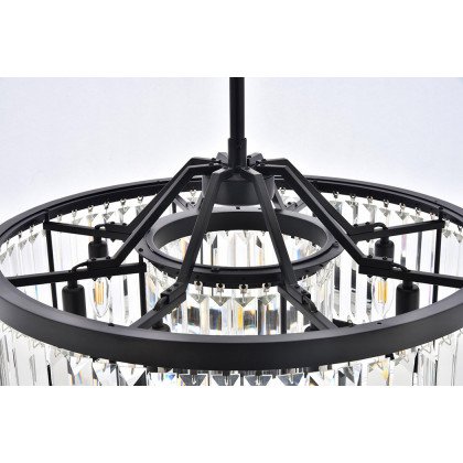 Elegant Urban Classic Chandelier - Matte Black, L 28" (1233D28MB-RC)