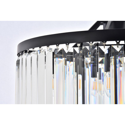 Elegant Urban Classic Chandelier - Matte Black, L 28" (1233D28MB-RC)