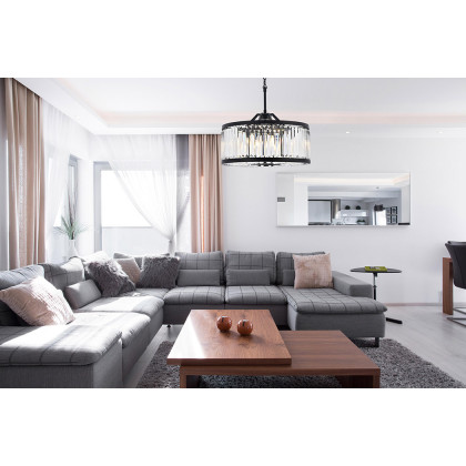 Elegant Urban Classic Chandelier - Matte Black, L 28" (1233D28MB-RC)