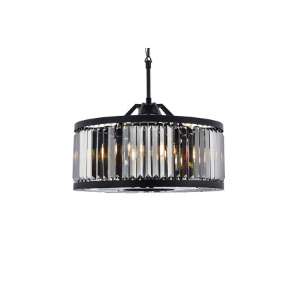 Elegant Urban Classic Chandelier - Matte Black/Silver, L 28" (1233D28MB-SS-RC)