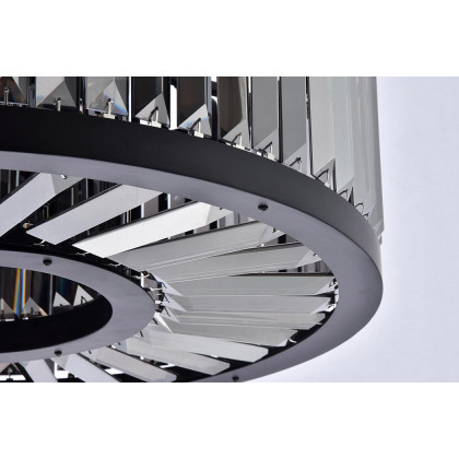 Elegant Urban Classic Chandelier - Matte Black/Silver, L 28" (1233D28MB-SS-RC)