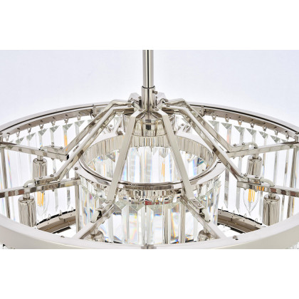 Elegant Urban Classic Chandelier - Polished Nickel, L 28" (1233D28PN-RC)