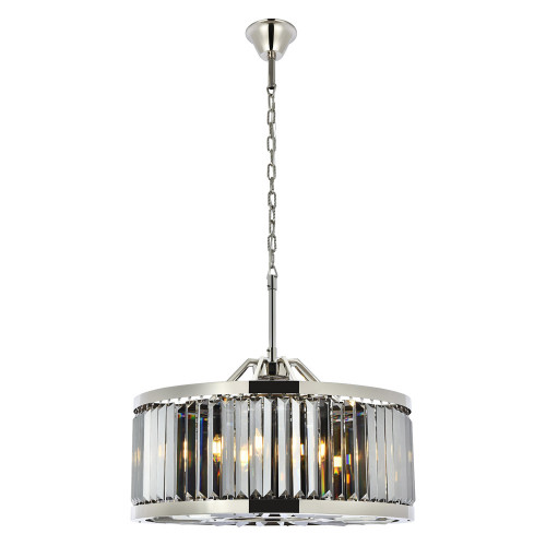 Elegant Urban Classic Chandelier - Polished Nickel/Silver, L 28" (1233D28PN-SS-RC)