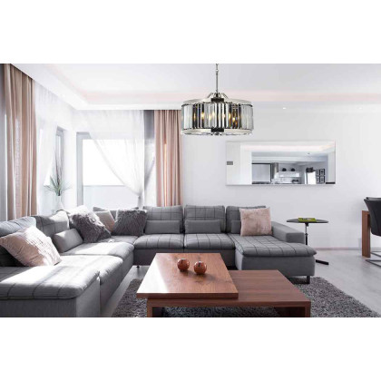 Elegant Urban Classic Chandelier - Polished Nickel/Silver, L 28" (1233D28PN-SS-RC)