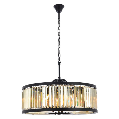 Elegant Urban Classic Chandelier - Matte Black/Gold, L 35.5" (1233D35MB-GT-RC)