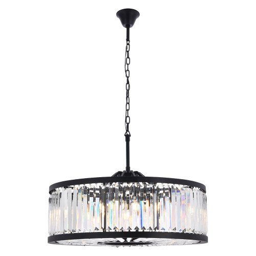 Elegant Urban Classic Chandelier - Matte Black, L 35.5" (1233D35MB-RC)